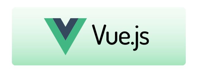 Vue.JS een progressief javascript framework om User Interfaces te bouwen. Logo op een lichtgroene fade.