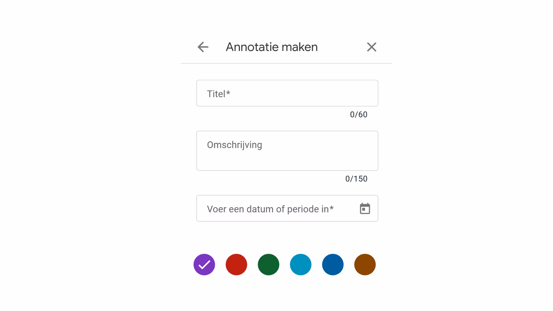 In het extra menu verschijnt nu een widget om een nieuwe annotatie te maken. Vul hier alle gegevens in, en klik nogmaals op de knop 'Annotatie maken' uit stap 2.