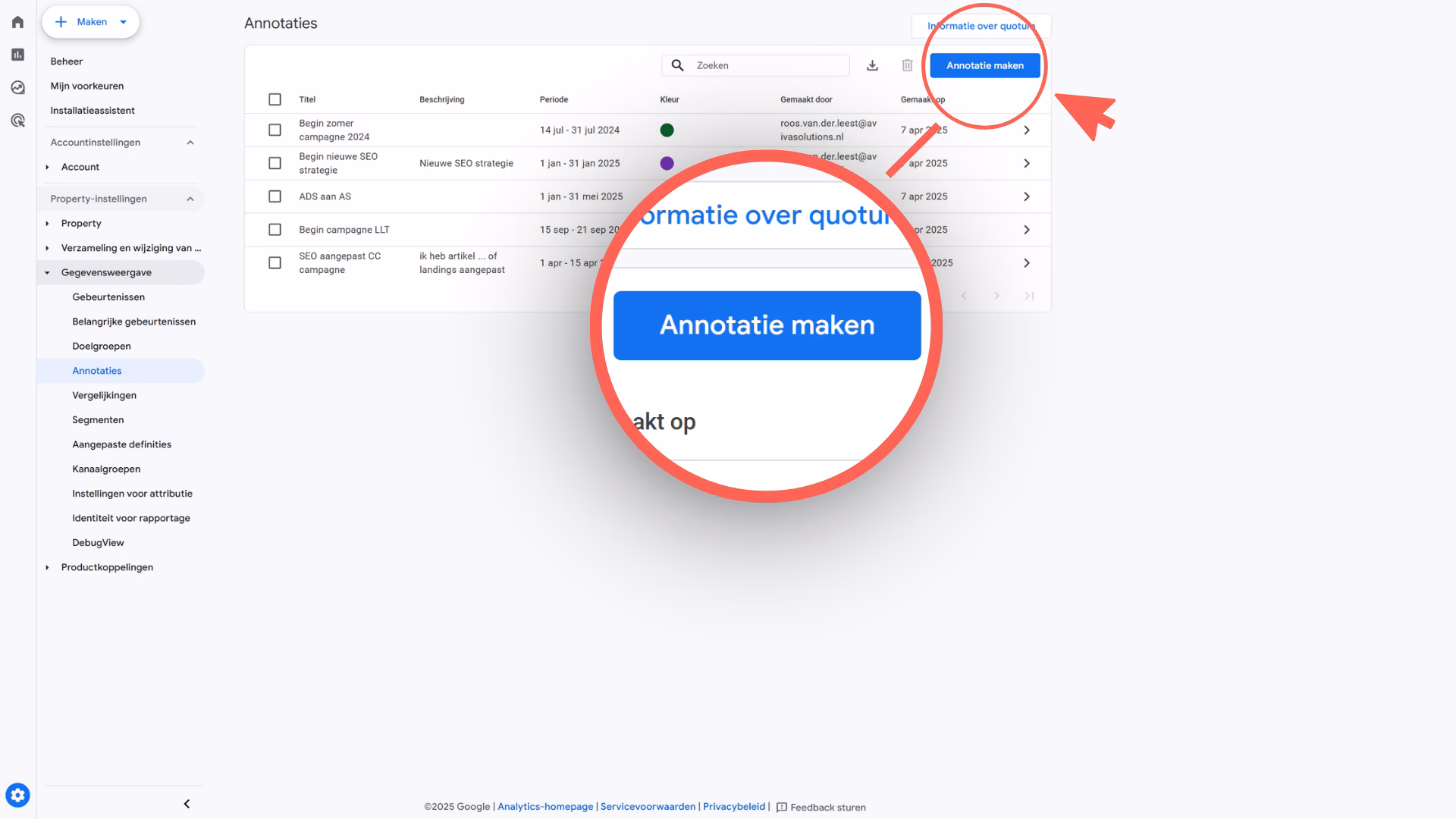 Klik op 'Annotatie maken'.